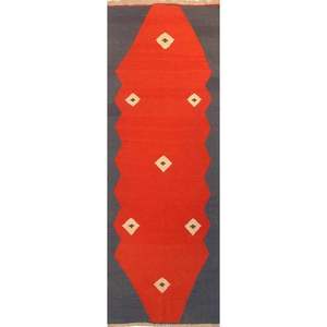 Alfombra persa Shiraz única de su tipo, 12'1 x 3'7 - Product Image 1