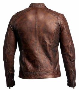 New Custom Made <b>Men's</b> Genuine Sheepskin Leather <b>Jacket</b> Slim Fit <b>Biker</b> Motorcycle Casual Wear with Zipper Leather <b>Jacket</b> - Product Image 5