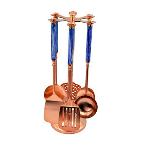Copper Finish Stainless Steel <b>Kitchen</b> <b>Utensil</b> <b>Set</b> 6 Piece High Quality Durable Dishwasher Oven Safe Lightweight Everyday Use - Product Image 2