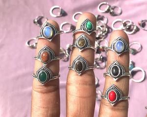 Best Selling IGI Certified Mix Stone Bezel Set Sterling Silver Thick Band Vintage Wedding Finger <b>Ring</b> Handmade Party - Product Image 5