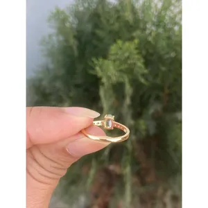 14K Gold Aquamarine Diamond Oval Cut <b>Ring</b> Handmade Luxury Fine Jewelry Wholesale Supplier - Product Image 5