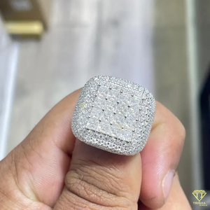 Bague Glacée Bling pour Homme Lab Grown Iced Out Énorme Diamant Micro Pave Round Dome VVS Buss Down Hip Hop - Product Image 3