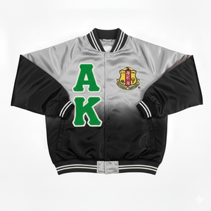 Chaqueta Universitaria de Satén Alpha Kapa Alpha AKA, Moderna, para Hombre y Mujer, con Degradado Tie-Dye, Estilo Griego, Chaqueta Bomber 1908 - Product Image 5