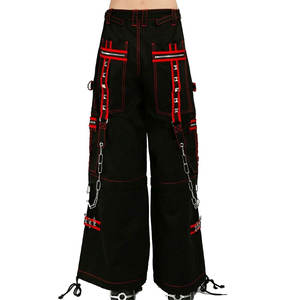 Pantalones de Mujer Estilo Gótico, Color Negro y Rojo, con Cadenas, Estilo Bondage, Steampunk, Motero - Product Image 3