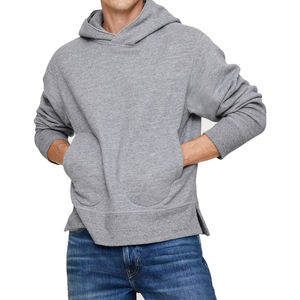 Sweat à capuche pour hommes en polaire vierge épaisse surdimensionnée et lourde de haute qualité fabricant de lavage à l'acide personnalisé éponge française surdimensionnée - Product Image 3