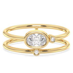 Anillo de Compromiso REYES Personalizado con Moissanita de Corte Ovalado de 0.38 Quilates en Oro de 14K para Mujer, Regalo de Aniversario de Bodas, Joyería Fina - Product Image 1