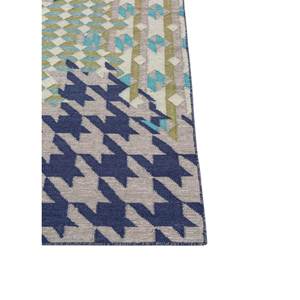 Alfombra de Lana y Viscosa con Tejido Plano Gris y Negro, Diseño Geométrico para el Hogar -ADWV-13090 - Product Image 4