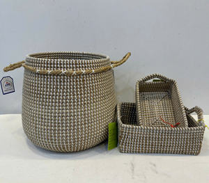 Eco-Friendly Luxury Rectangular <b>Seagrass</b> <b>Storage</b> <b>Basket</b> Multi-Purpose Size S - Product Image 3