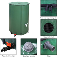 NST Green 50 Gallon Pliable Rain Barrel Système de collecte des eaux de pluie Portable Garden Water Storage Tank Water Catcher
