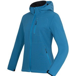 Tissu respirant décontracté coupe-vent fermeture éclair complète à capuche femmes vêtements chauds polaire léger femmes veste personnalisée collée - Product Image 1