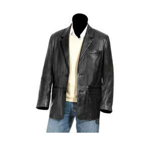 Abrigo Largo de Cuero Casual para Hombre, Mangas Elegantes, Diseño Moderno - Product Image 4