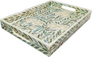 ถาดเสิร์ฟอาหารและกาแฟ โต๊ะอาหารทรงกลม ผืนไข่มุก ของตกแต่งงานแต่งงานและวันเกิด จานเสิร์ฟอาหาร - Product Image 4