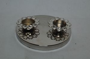 Porte-bougie en métal plaqué or, style classique, décoration pour mariages et dîners, utilisation pour bougies chauffe-plat - Product Image 6