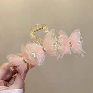 Épingles à cheveux élégantes en forme de papillon, pinces à cheveux décorées de perles, accessoires de cheveux blancs, bleus, roses pour mariage et fêtes pour femmes - Product Image 3