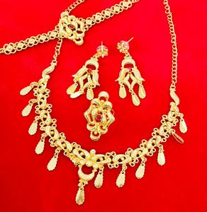 Conjunto de joyas de cobre chapado en oro de 24 quilates de inspiración italiana Vintage 2024 estilo clásico directo India para bodas aniversarios EE. UU. - Product Image 3