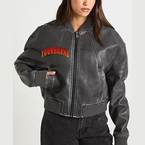 Dernière arrivée OEM/ODM veste universitaire en laine 100% pour femmes, teint en coton, remplissage de rivets, confortable, respirant, nouveau design, chaud - Product Image 6