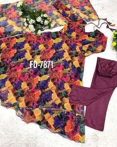 Readymade Indian Long Gown & Dupatta Set, Georgette avec impression numérique 3d, tenue de fête à coutures complètes pour femmes et filles - Product Image 6