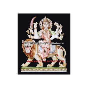Statue en marbre Durga Maa, de couleur blanche Pure - Product Image 1