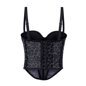 Corsé de malla con estampado de leopardo para equipo de Fitness, corsé adelgazante de espina de pescado con correa extraíble, diseño transparente - Product Image 3