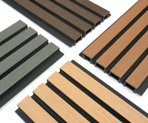 Ngoài trời trang trí phân vùng WPC Bảng điều khiển tường fluted bên ngoài siding bên ngoài ốp WPC tường ốp - Product Image 1