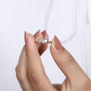 1.00 TCW Baguette Cut <b>Moissanite</b> Diamond Cluster Ring Dazzling <b>Jewelry</b> for Women - Product Image 1