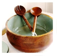 Grandes cuillères à salade personnalisées en résine écologique, compatibles lave-vaisselle, 11 pouces, logo personnalisé moderne, cuisine à domicile, fabriqué en Inde