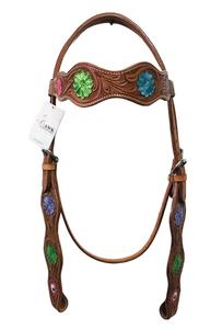 Vente en gros de têtière Western en cuir véritable pour l'équitation Conception de couleur sculptée Meilleure qualité Prix compétitif Équestre - Product Image 3