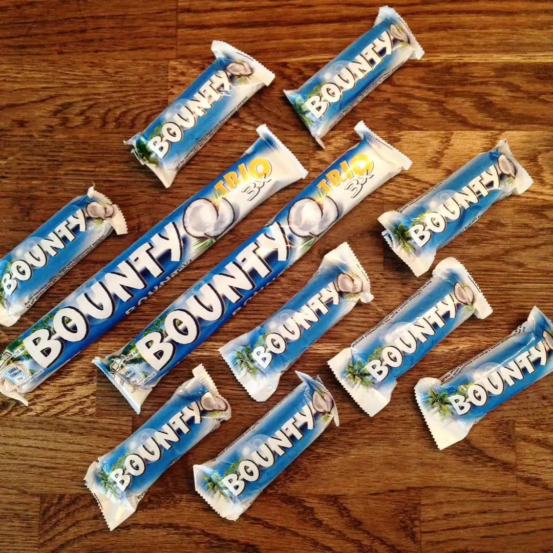 Bountyy Coconut Chocolate 57 Gr MILK CHOCOLATE Bar Vacuum Pack 0.057 Kg from NL Brown Solid with 12 Months Shelf Life