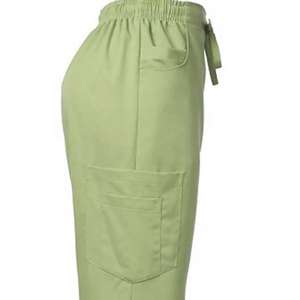 ชุดเครื่องแบบโรงพยาบาลทันตกรรมสำหรับผู้หญิงและผู้ชายผ้าเรยอนสำหรับทุกเพศเสื้อคอวีบางพร้อมขาตรงโลโก้ตามสั่ง - Product Image 5