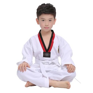 Nueva manga larga Gi uniforme Tkd disfraces ropa blanca Taekwondo uniformes Wtf Karate Judo Dobok ropa niños adultos Unisex - Product Image 3