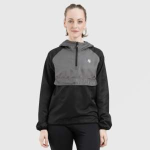 Sweat-shirt à capuche Orphix noir-gris en tissu tissé pour l'automne - Product Image 1