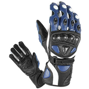 Guantes de Protección Completa para Manos de Alta Calidad, Recubiertos de Poliuretano, de Cuero Azul y Blanco, Antideslizantes, para Montar al Aire Libre, Unisex, con Cierre de Gancho y Bucle - Product Image 4
