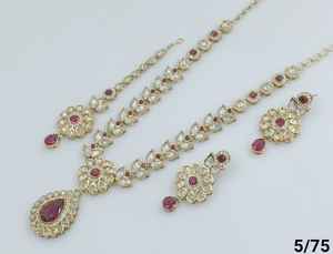 <b>Indian</b> Jewelry Traditional &Fashionable Gold Plated &Long Necklace With Earring and Maagtika Combo Necklace <b>Set</b> for Women - Product Image 3