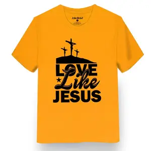 Jesus Theme Poly Cotton 160 T-shirt With Customized Your Design & Color pattern in fastest delivery low MOQ sharp price