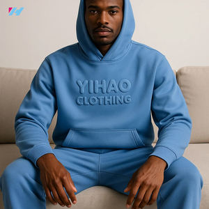 ชุดเสื้อมีฮู้ดและกางเกงผู้ชายทันสมัยสีทึบระบายอากาศได้ดี2ชิ้น - Product Image 2