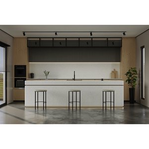 Plans de travail personnalisés en quartz naturel fusionné pour cuisine et salle de bain, avec bordure mitrée, en plaques de quartz transparentes coupées sur mesure - Product Image 3