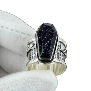 Anillo de piedras preciosas de piedra solar, joyería para mujer, joyería de estilo bohemio de Plata de Ley 925, anillo hecho a mano de tendencia, regalo para ella - Product Image 1