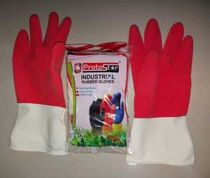 Gants en caoutchouc anti-coupure industriels rouges et blancs de qualité supérieure - Product Image 1