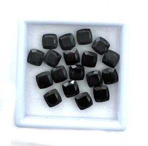 Piedras facetadas de turmalina negra Natural con corte de Cojín cuadrado de 7mm con certificado IGI GIA de alta calidad, piedras preciosas sueltas de 8mm de altura - Product Image 4
