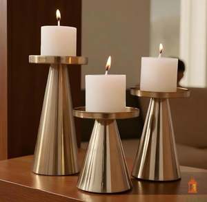 Metal Christmas <b>Candle</b> Stand Matte <b>Black</b> Luxury Eco-Friendly for Home Decor Tabletop Holder Living Room & Dining Room - Product Image 6