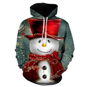Pull à capuche en coton Streetwear sweat uni hiver saison thermique hommes Style de noël pull thermique sweat à capuche en coton - Product Image 3