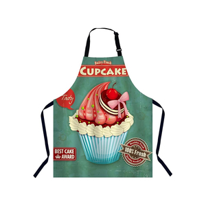 Tablier en coton imprimé personnalisé pour exportateur indien Tabliers de cuisine durables sans manches avec logo de style bavoir - Product Image 1
