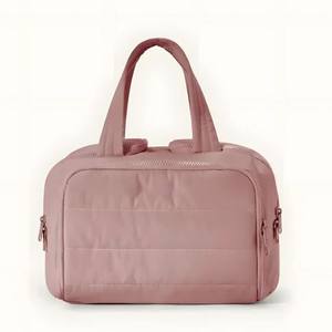 Double Zipper <b>Large</b> Capacity Puffy <b>Cosmetic</b> <b>Bag</b> New Travel Portable Toiletry Organizer Handheld - Product Image 2