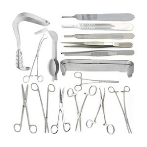 Instruments chirurgicaux manuels réutilisables en acier inoxydable argenté de qualité allemande, classe I, pour césarienne, certifiés CE - Product Image 1