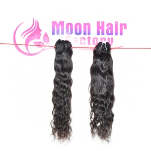 Produit original cuticule alignée naturel brut indien temple faisceaux de cheveux humains ondulés simple dessiné doux soyeux non traité à vendre - Product Image 2