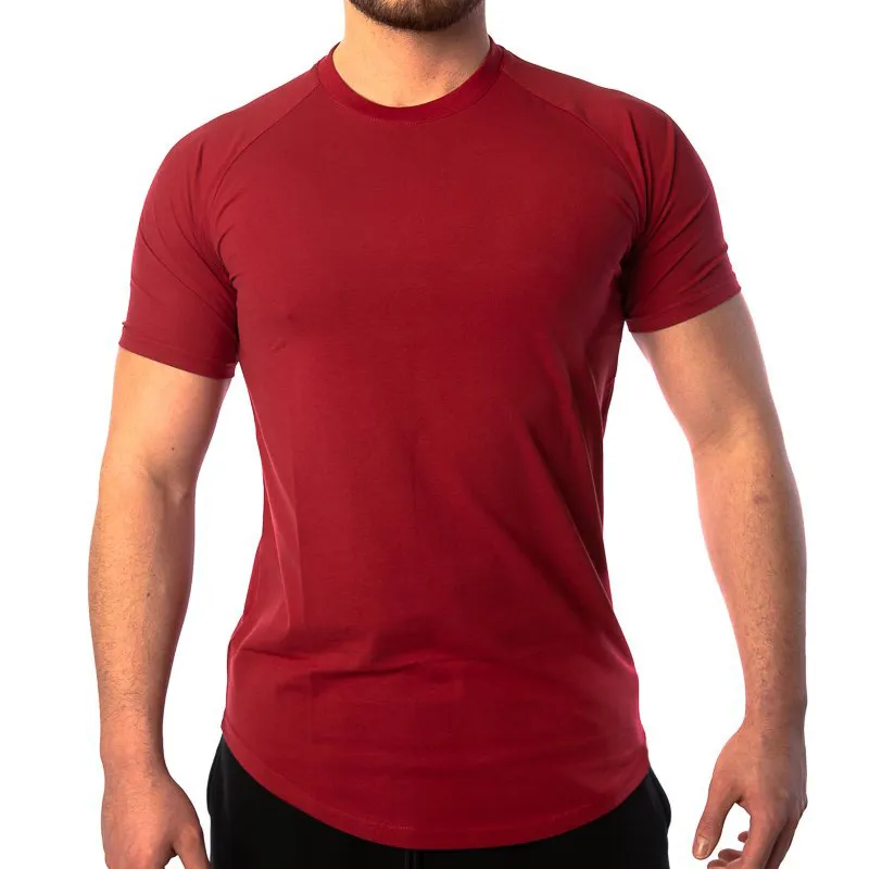 New Fashion 2023 Red Color Men Puff Printing T-Shirt Customize Embroidered Screen printing rhinestone T-Shirt