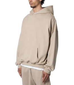 Sudadera con capucha de lana bordada desgastada de algodón 100% para hombre, Jersey cómodo de talla grande, sudaderas con capucha para hombre - Product Image 1