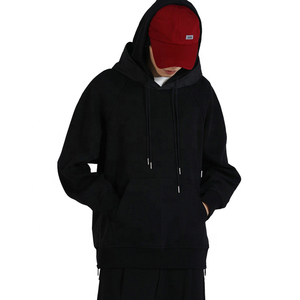 Sweat-shirt à capuche surdimensionné en coton doublé de satin pour homme - Product Image 1