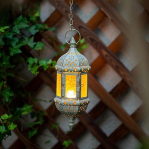 Linterna de vela marroquí colgante blanca de Metal hecha a mano más vendida, decoración de restaurante para el hogar al aire libre - Product Image 3