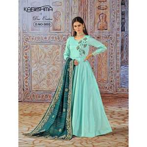 Colección de diseñador de aspecto elegante para mujer, las mejores túnicas largas Georgette de tela con trabajo impreso, proveedor y exportador indio - Product Image 1